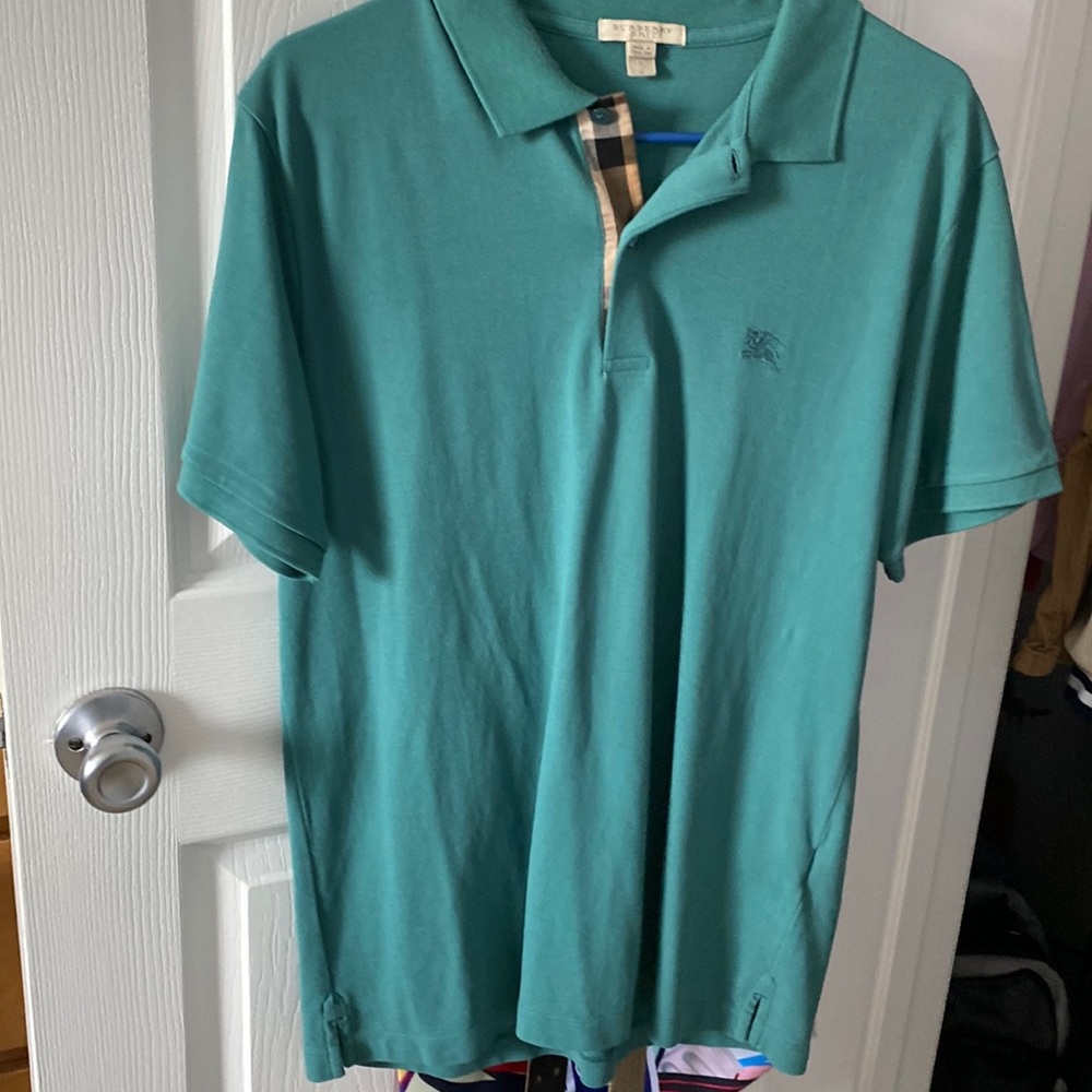 Turquoise polo shirt - mens large